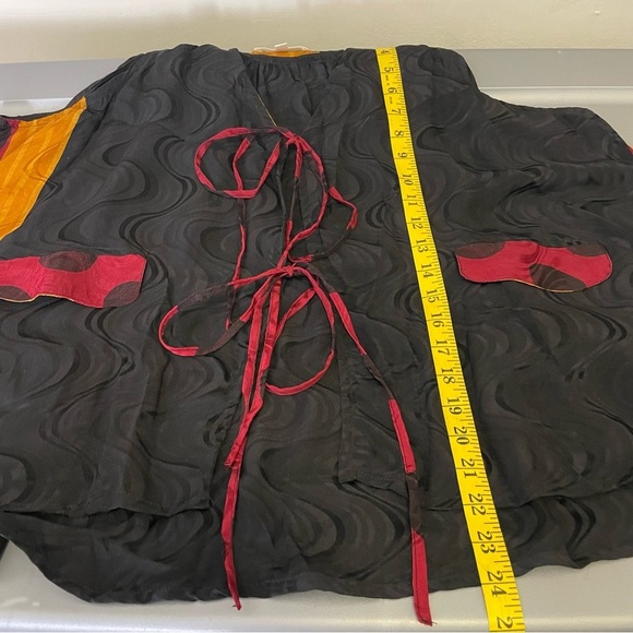 Kantha Bae Women’s OS Boho Hippie Open Tie Front Sleeveless Vest Slouchy Blouse - Picture 9 of 9